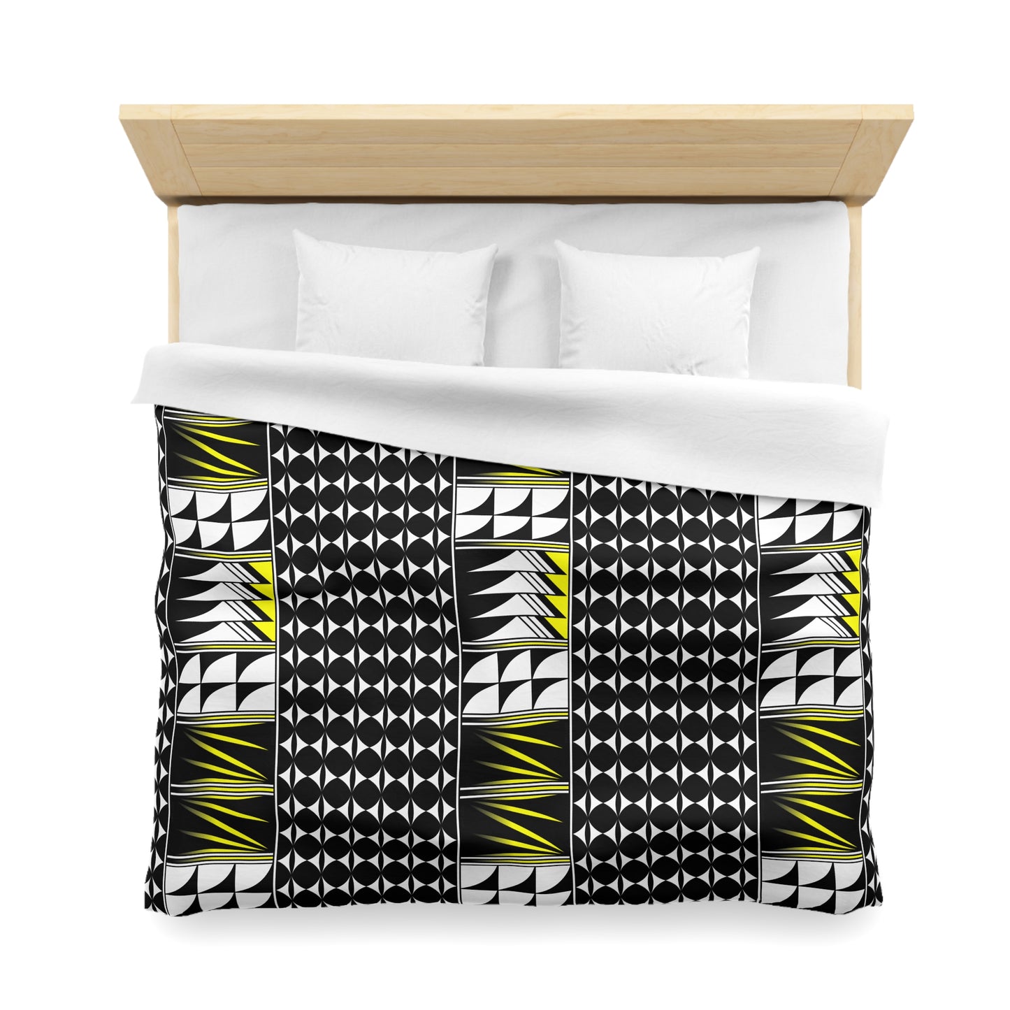 Blessed Feathers in Yellow Microfiber Duvet Cover