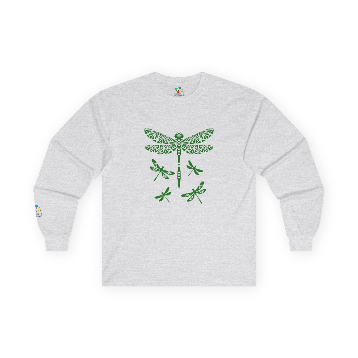 Native Dragonfly in Green Unisex Long Sleeve Tee