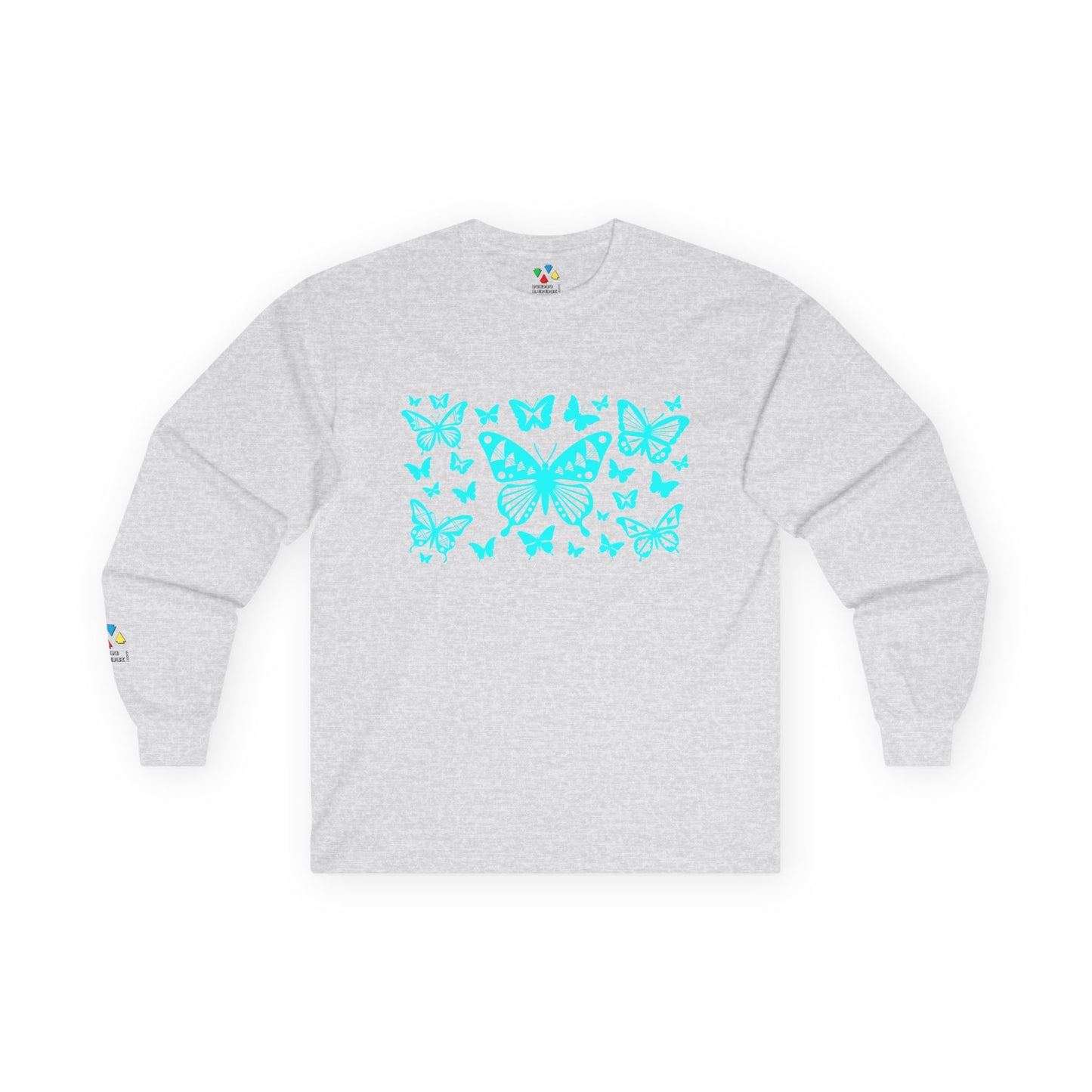 Butterfly Dance in Turquoise Unisex Long Sleeve Tee