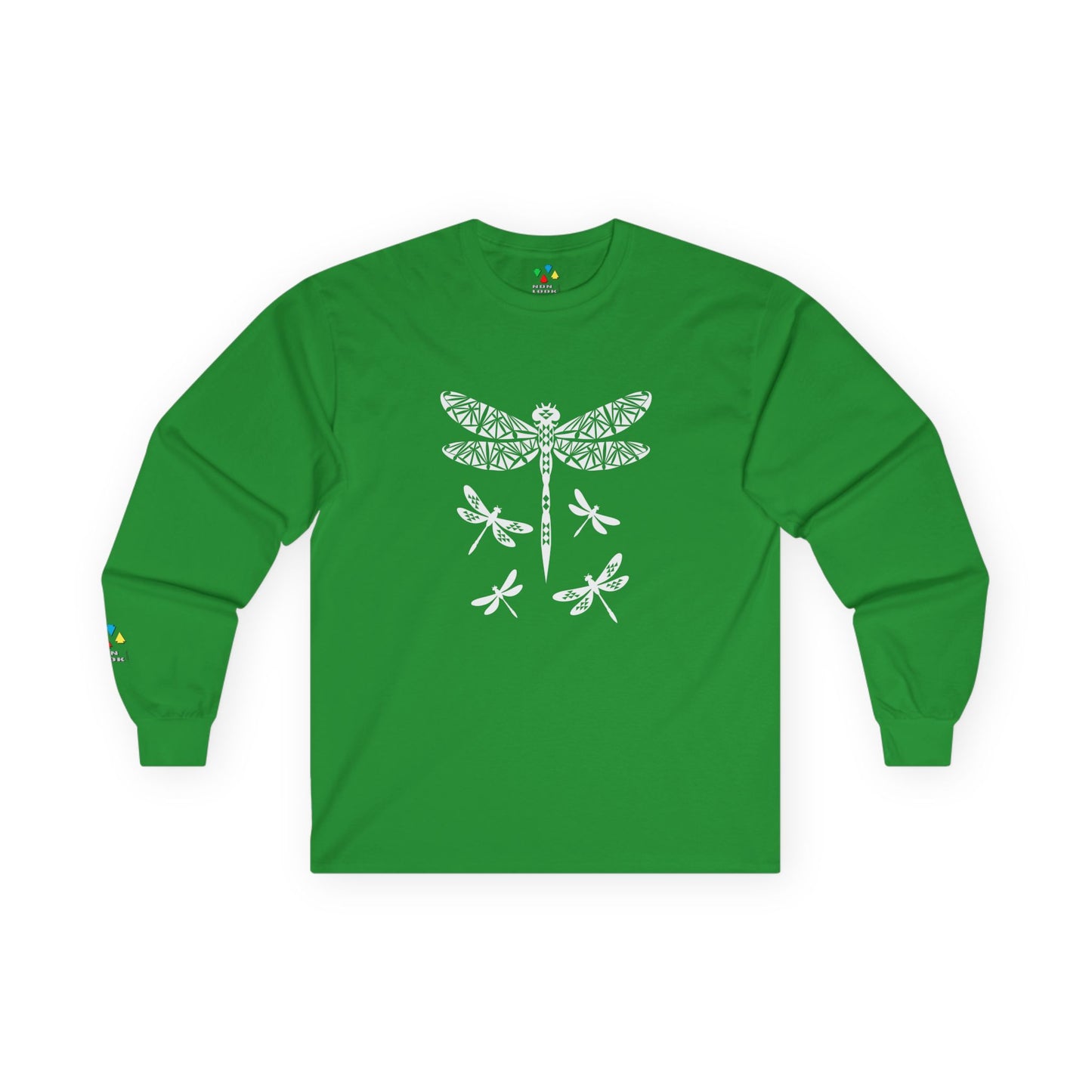 Native Dragonfly in White Unisex Long Sleeve Tee