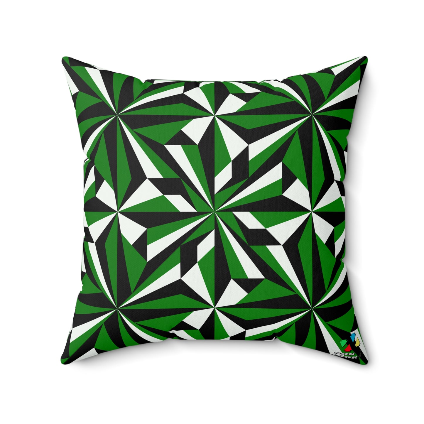 Desert Flowers in Green Square Pillow