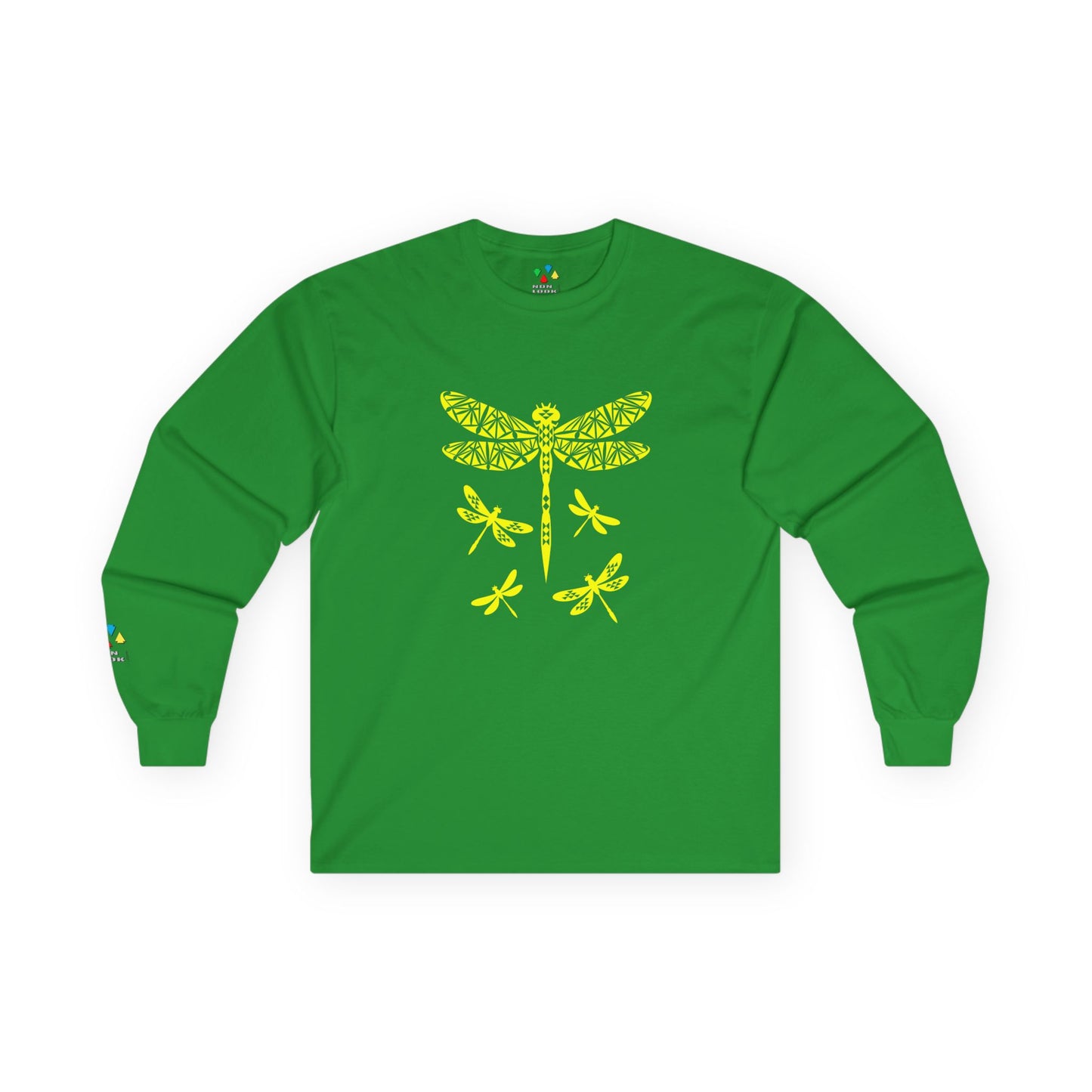 Native Dragonfly in Yellow Unisex Long Sleeve Tee