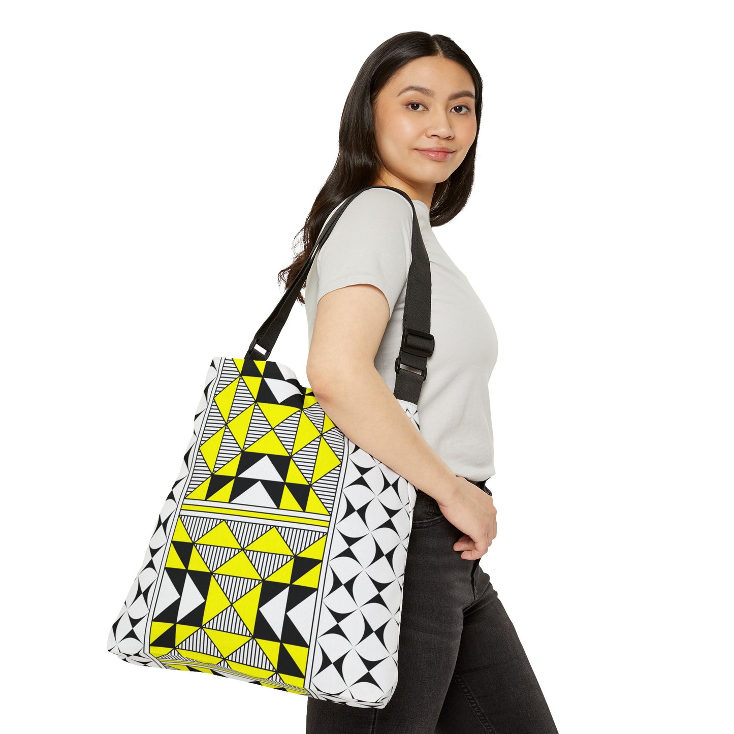 Yellow Native Sacred Mountains Adjustable Tote Bag