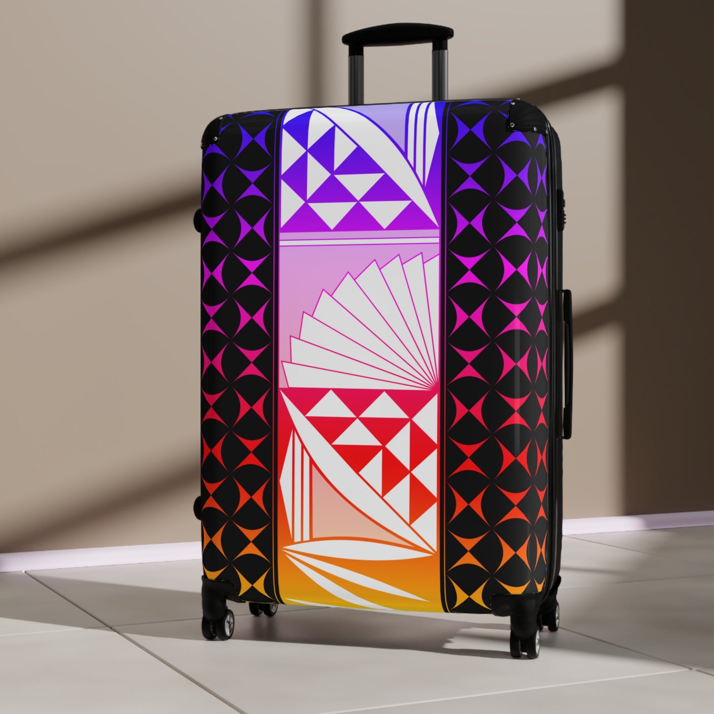 Rainbow Sunrise on Black Suitcases