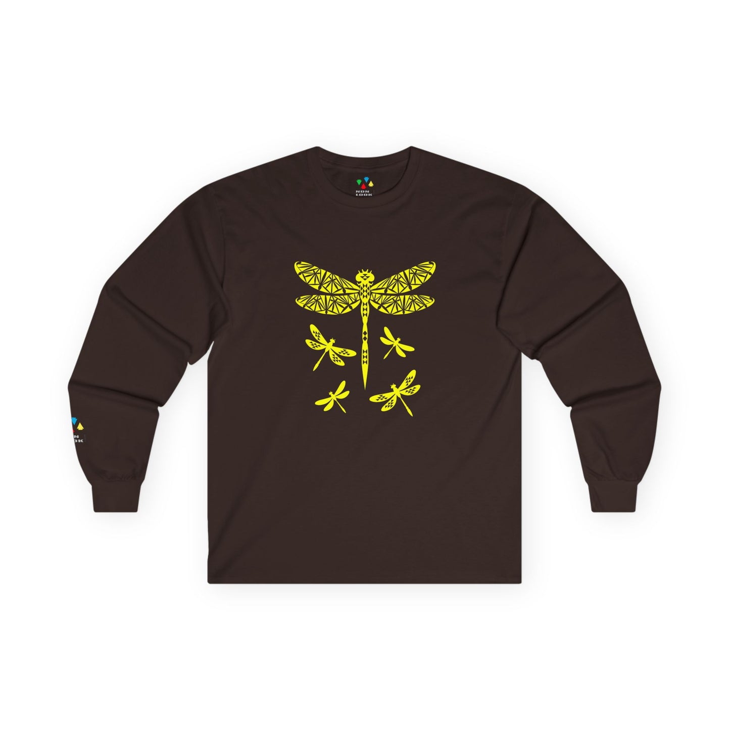 Native Dragonfly in Yellow Unisex Long Sleeve Tee