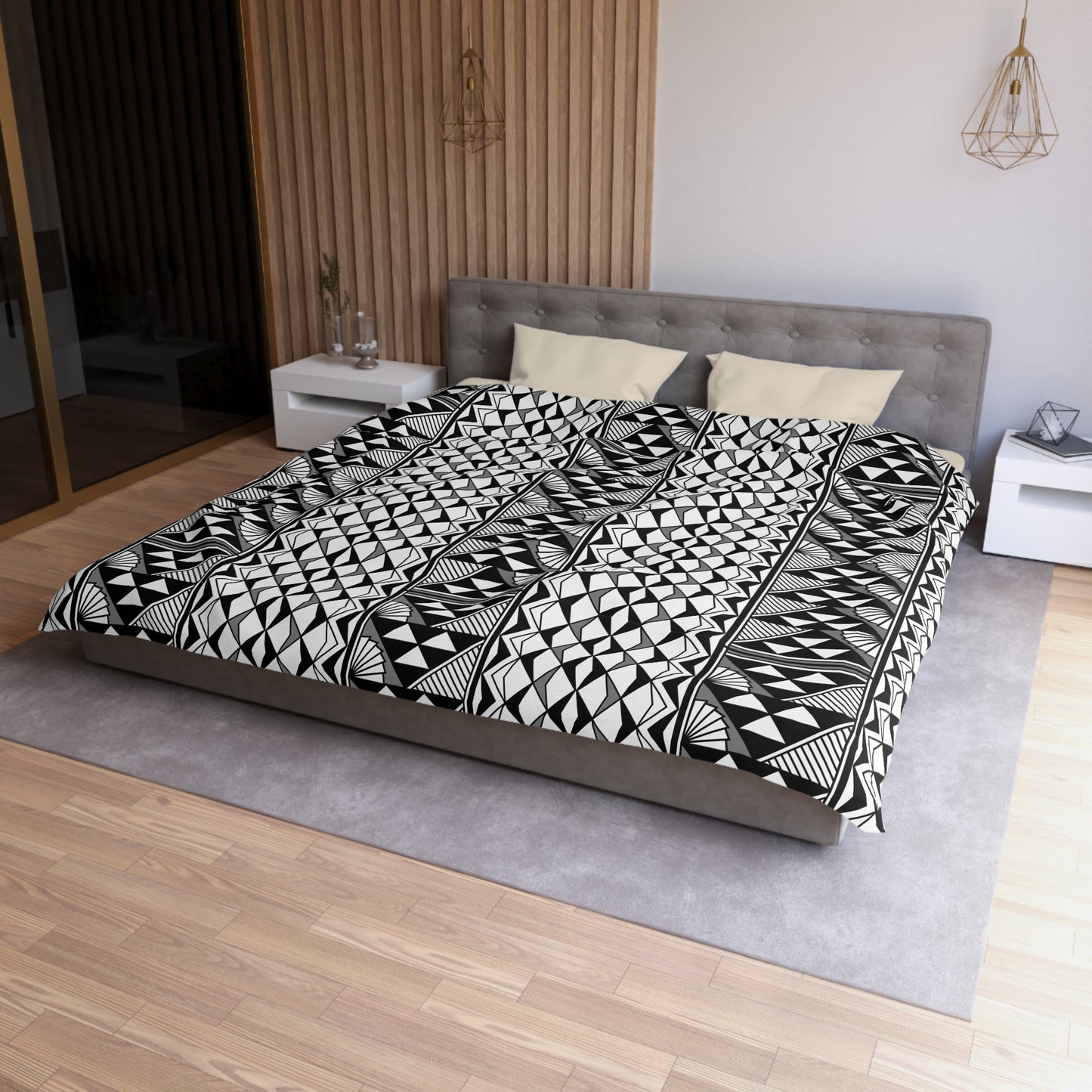Sun and Rain in Gray Microfiber Duvet Cover