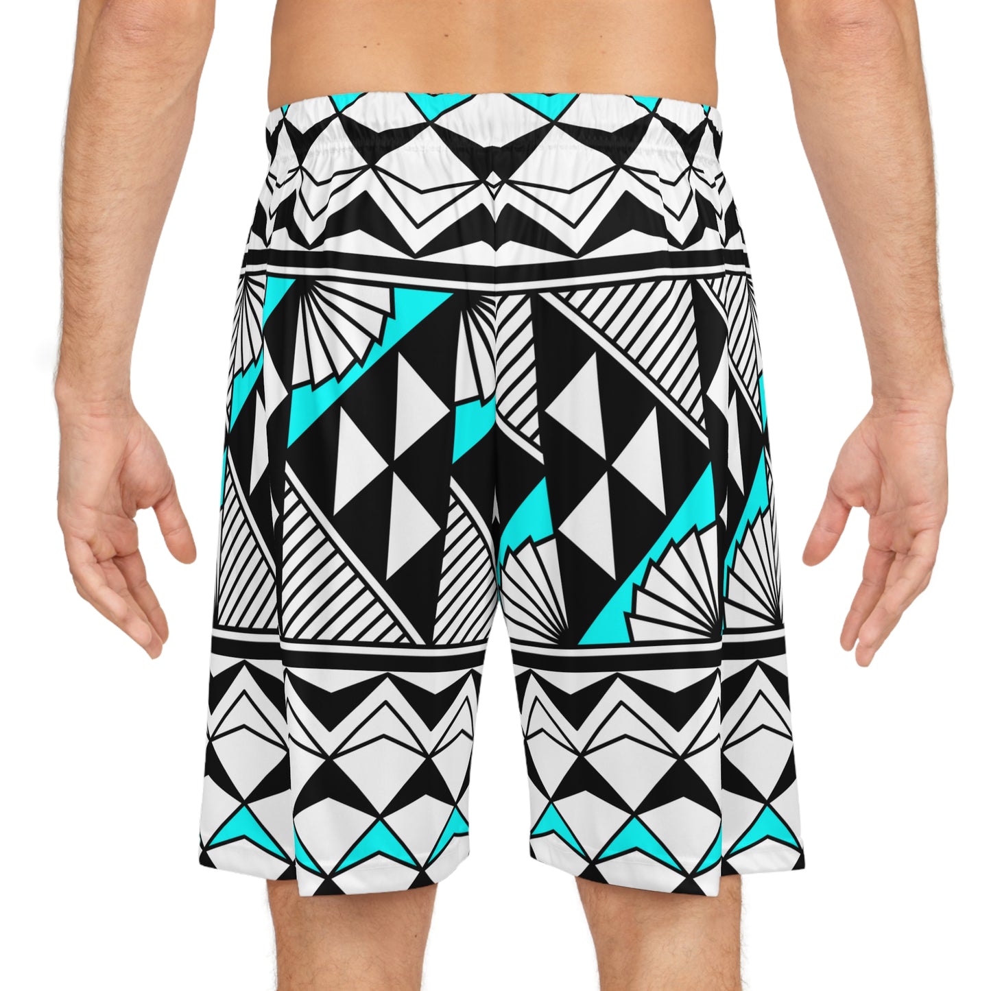 Sun and Rain in Turquoise Basketball Shorts
