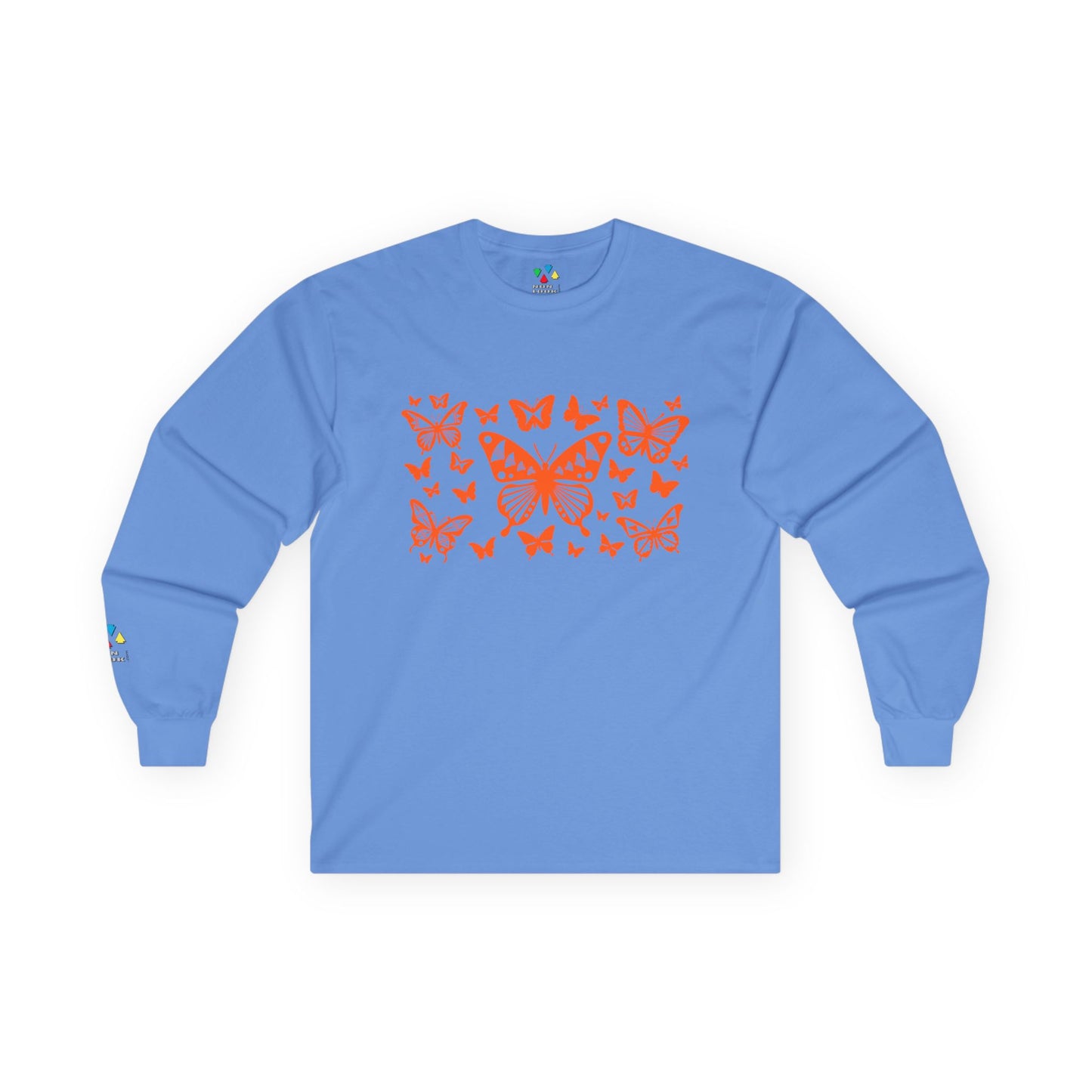 Butterfly Dance in Orange Unisex Long Sleeve Tee