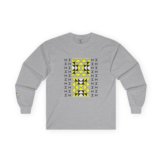 Sacred Mountains in Yellow Unisex Long Sleeve Tee