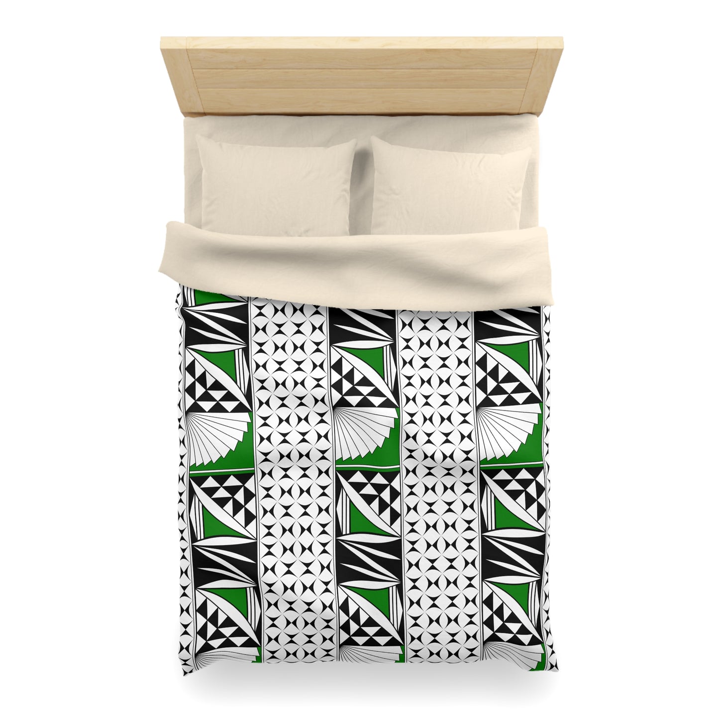 Southwest Sunrise in Green Microfiber Duvet Cover