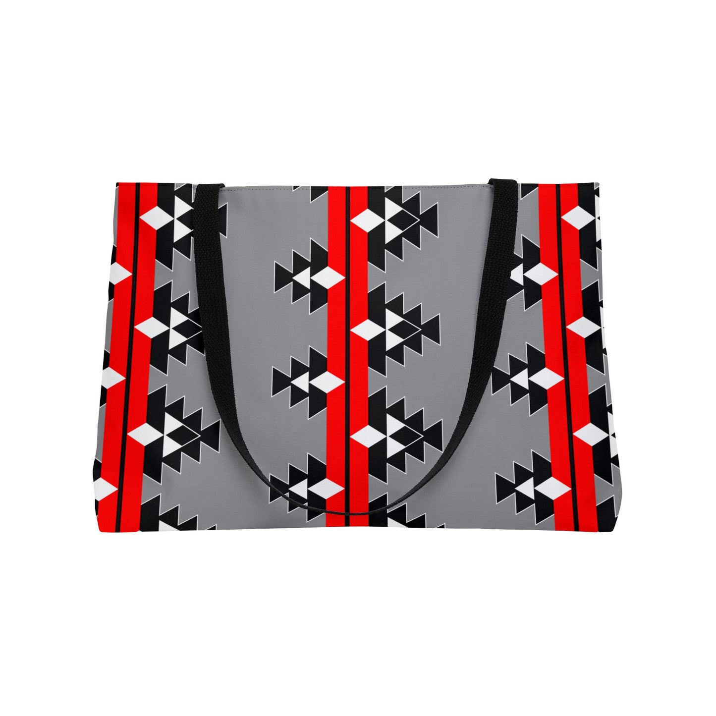 Native Woven Stories in Red Weekender Tote Bag