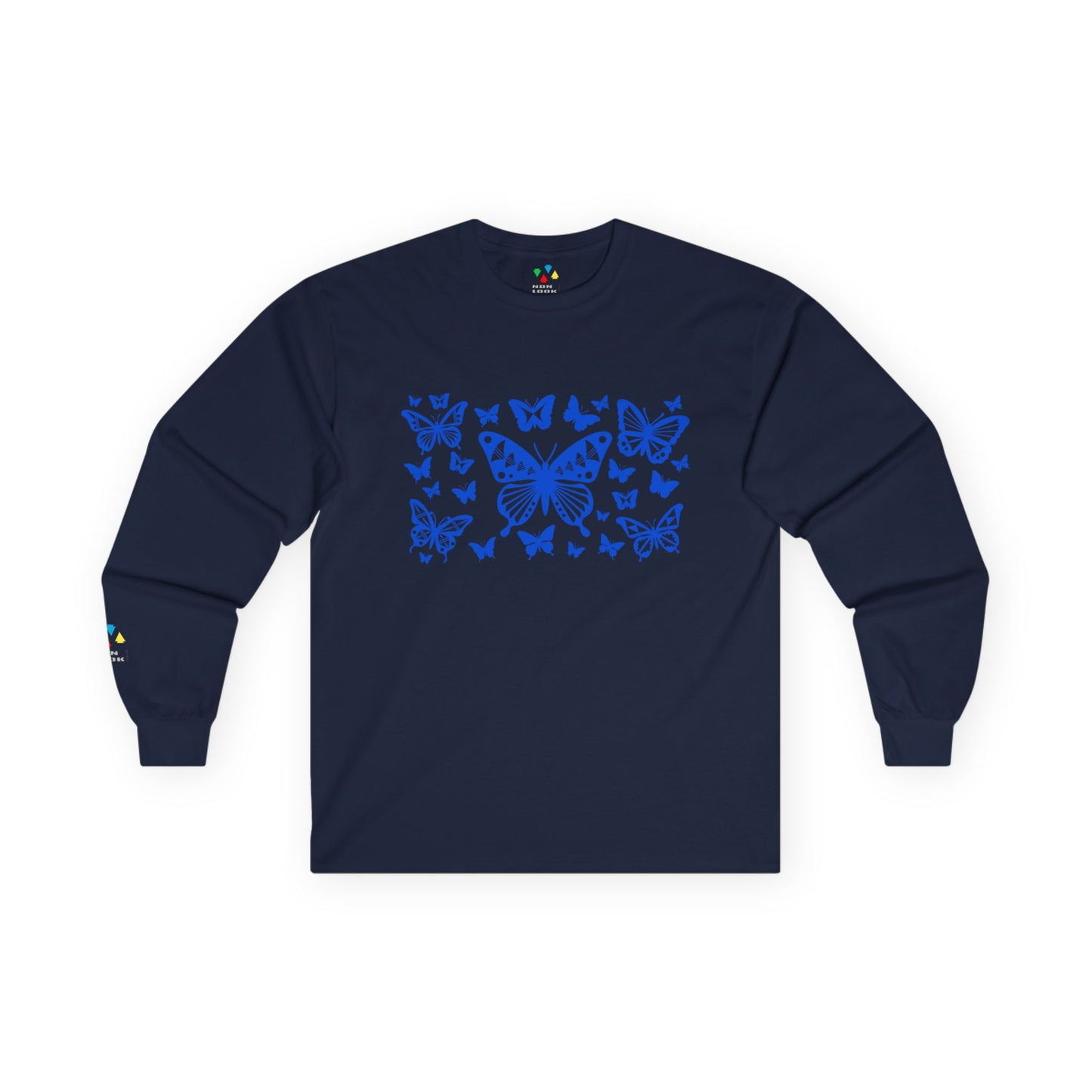 Butterfly Dance in Blue Unisex Long Sleeve Tee