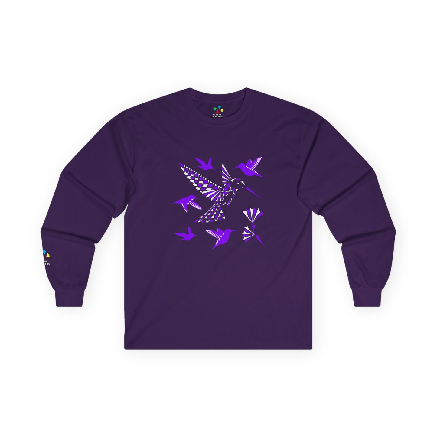 Hummingbird Blessing in Purple Unisex Long Sleeve Tee