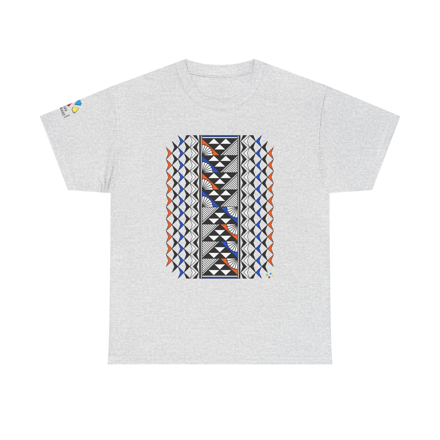 Sun and Rain in Orange/Blue Gildan Unisex Tee