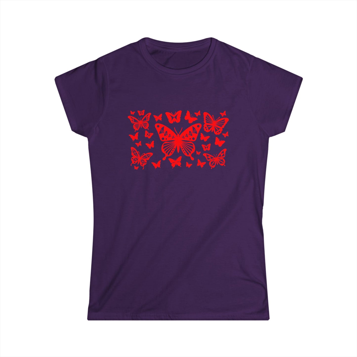 Red Butterfly Blast Women's Softstyle Tee