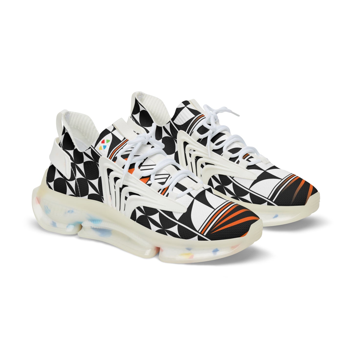Feather Blessing in Orange Men's Mesh Sneakers