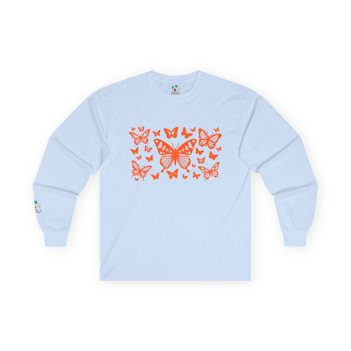 Butterfly Dance in Orange Unisex Long Sleeve Tee