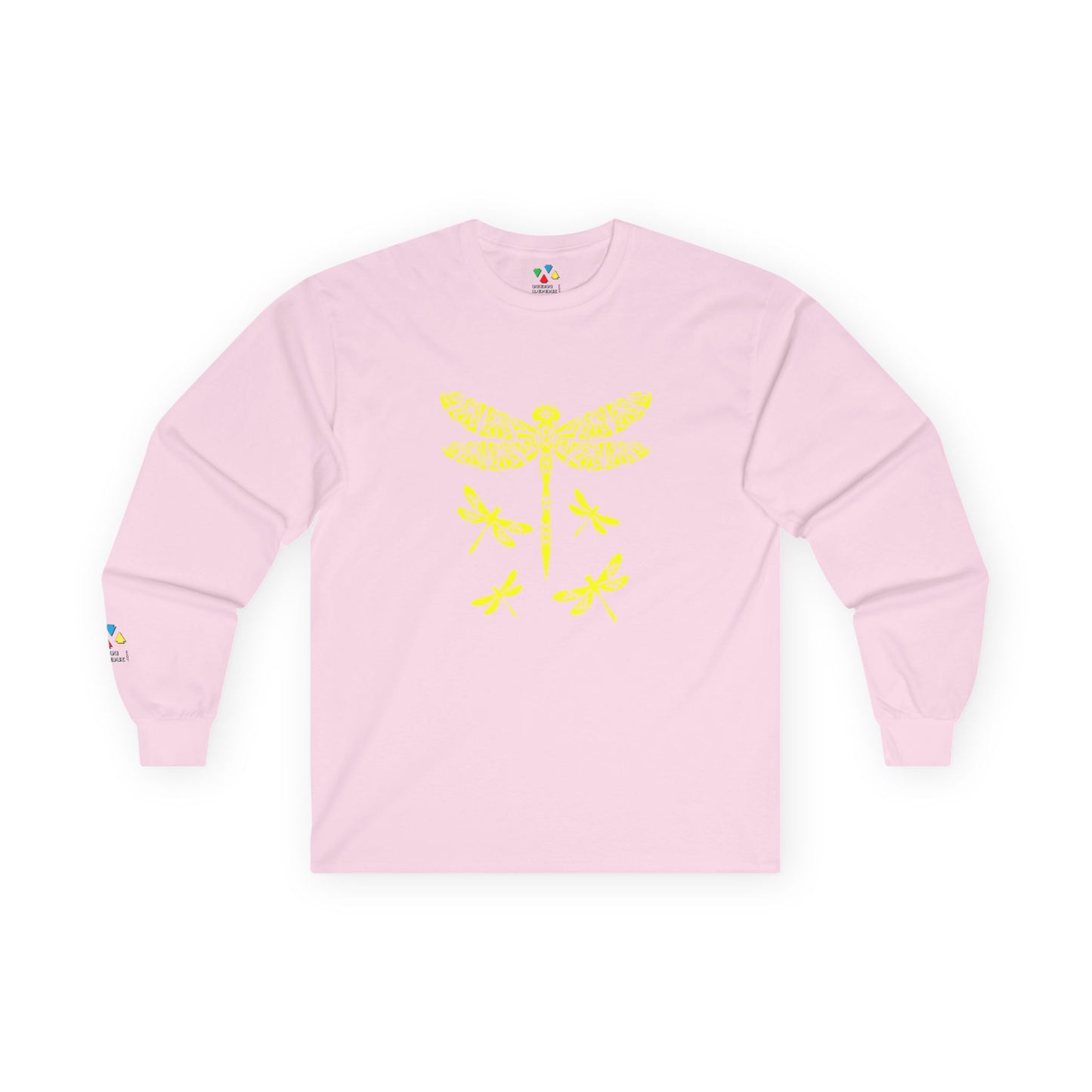 Native Dragonfly in Yellow Unisex Long Sleeve Tee