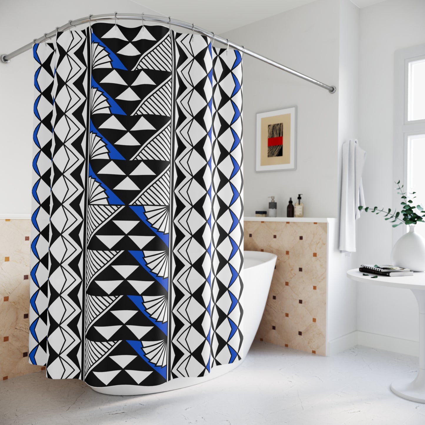 Blue Sun and Rain Shower Curtains