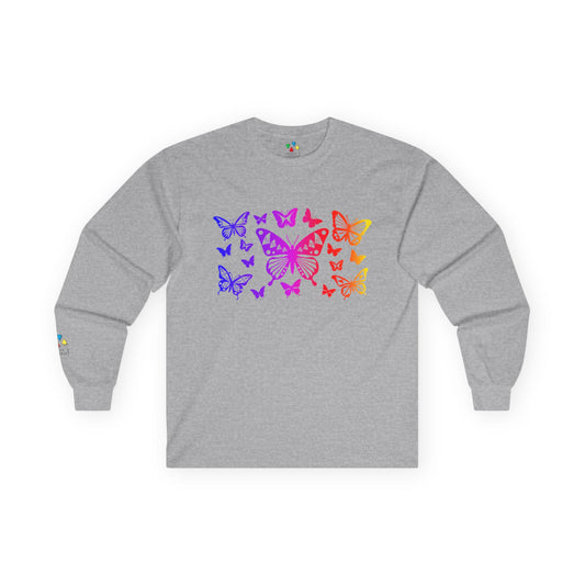 Rainbow Butterfly Dance Unisex Long Sleeve Tee
