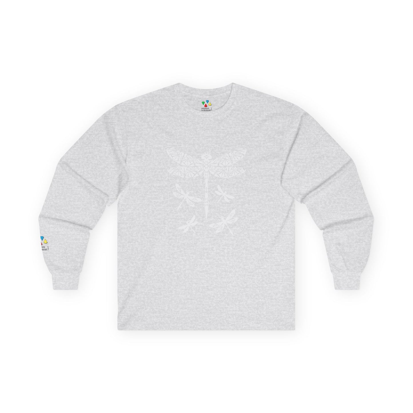 Native Dragonfly in White Unisex Long Sleeve Tee