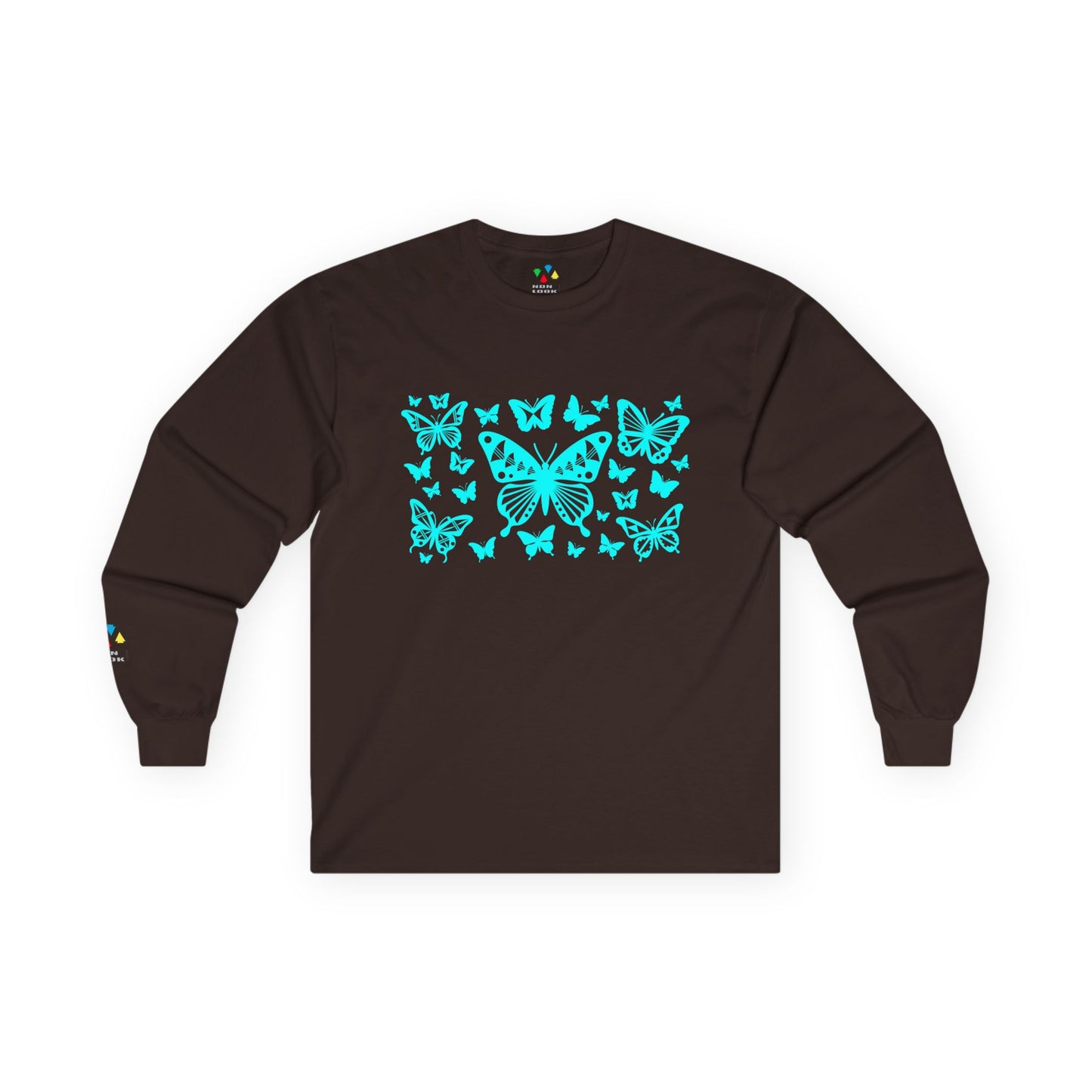 Butterfly Dance in Turquoise Unisex Long Sleeve Tee