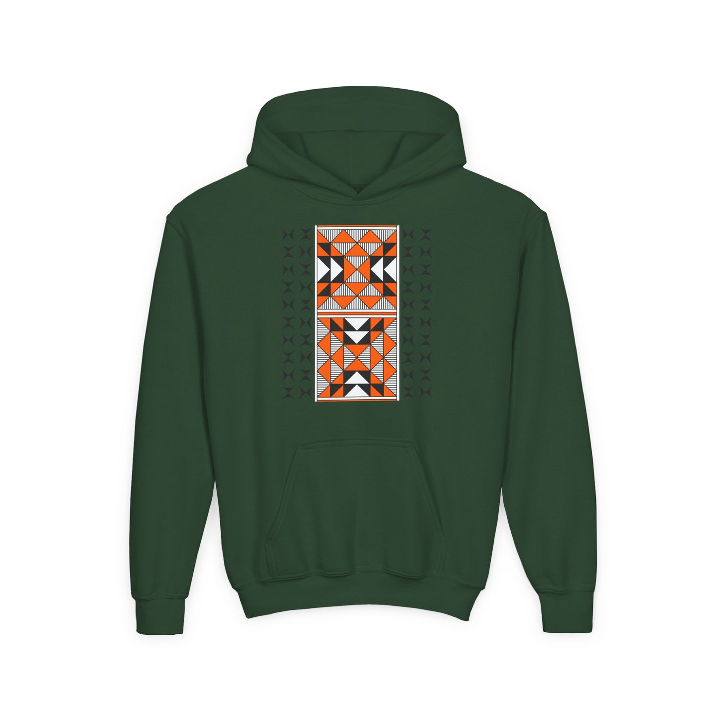 Sacred Mountains in Orange Youth Heavy Blend Hooded Sweatshirt