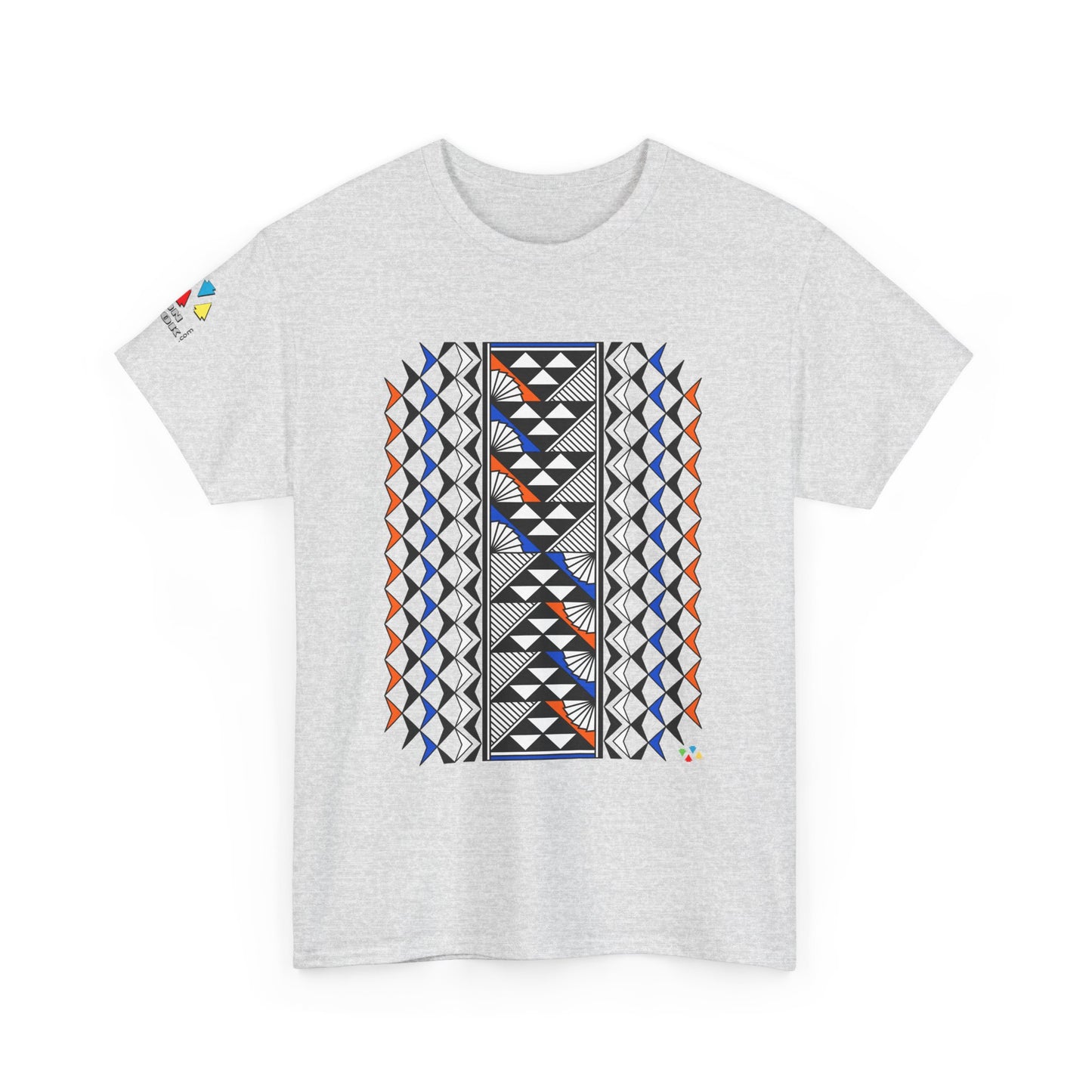 Sun and Rain in Orange/Blue Gildan Unisex Tee