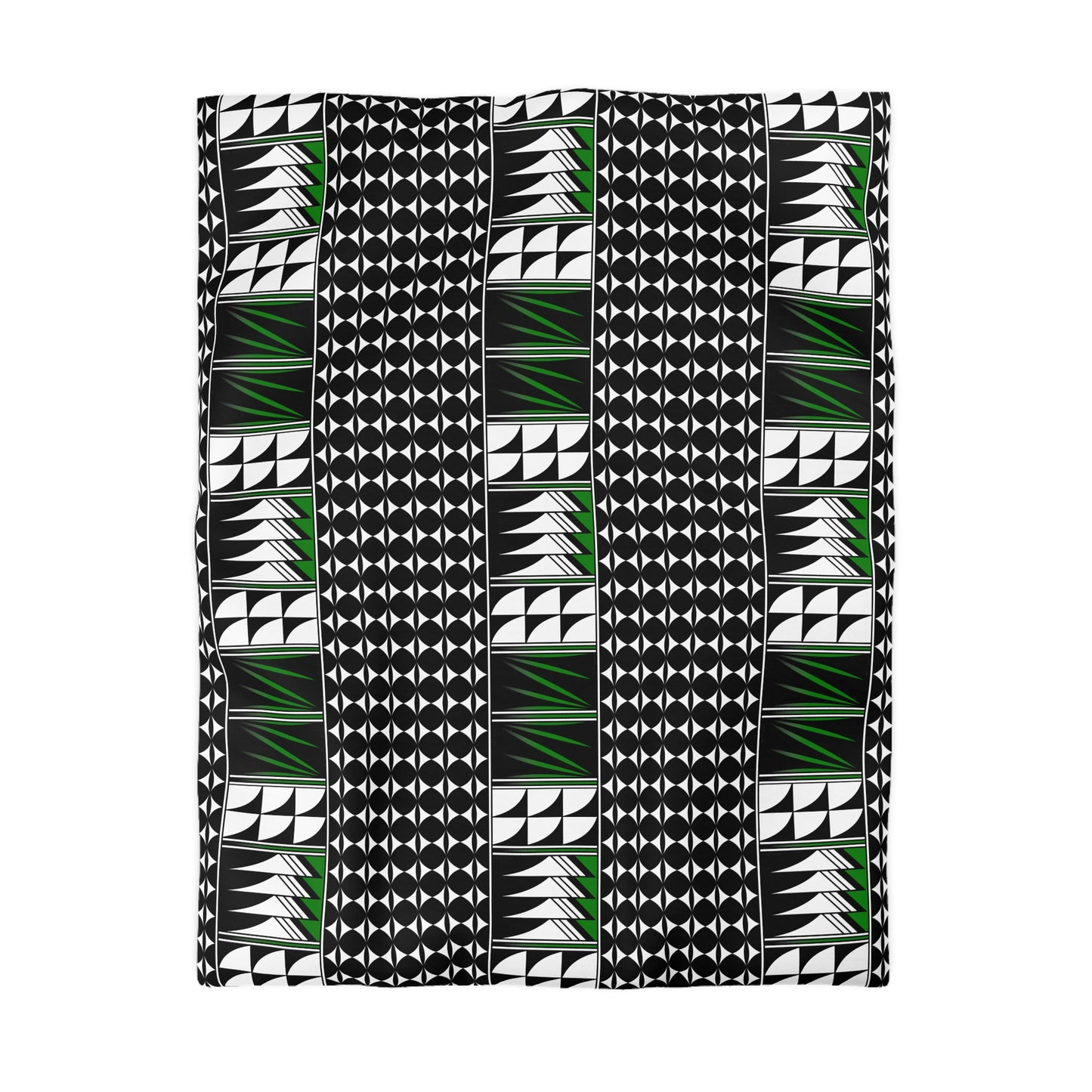 Blessed Feathers in Green Microfiber Duvet Cover