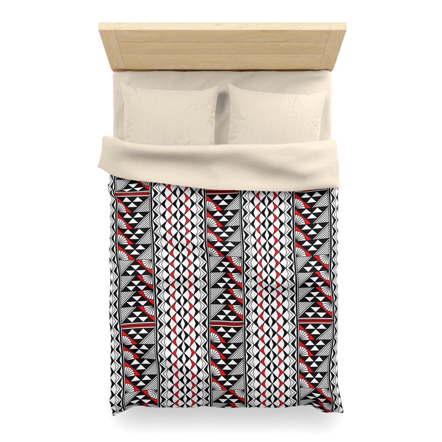 Sun and Rain in Red Microfiber Duvet Cover