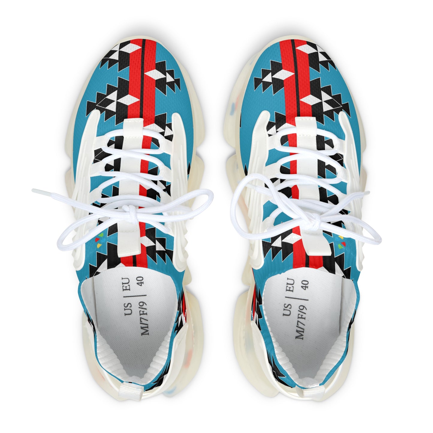 Native Woven Stories on Turquoise Women's Mesh Sneakers