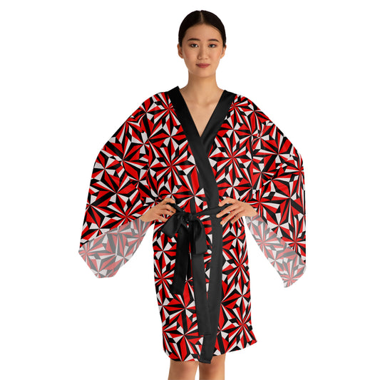 Desert Flowers in Red Kimono Robe – Where Comfort Meets Native Grace
