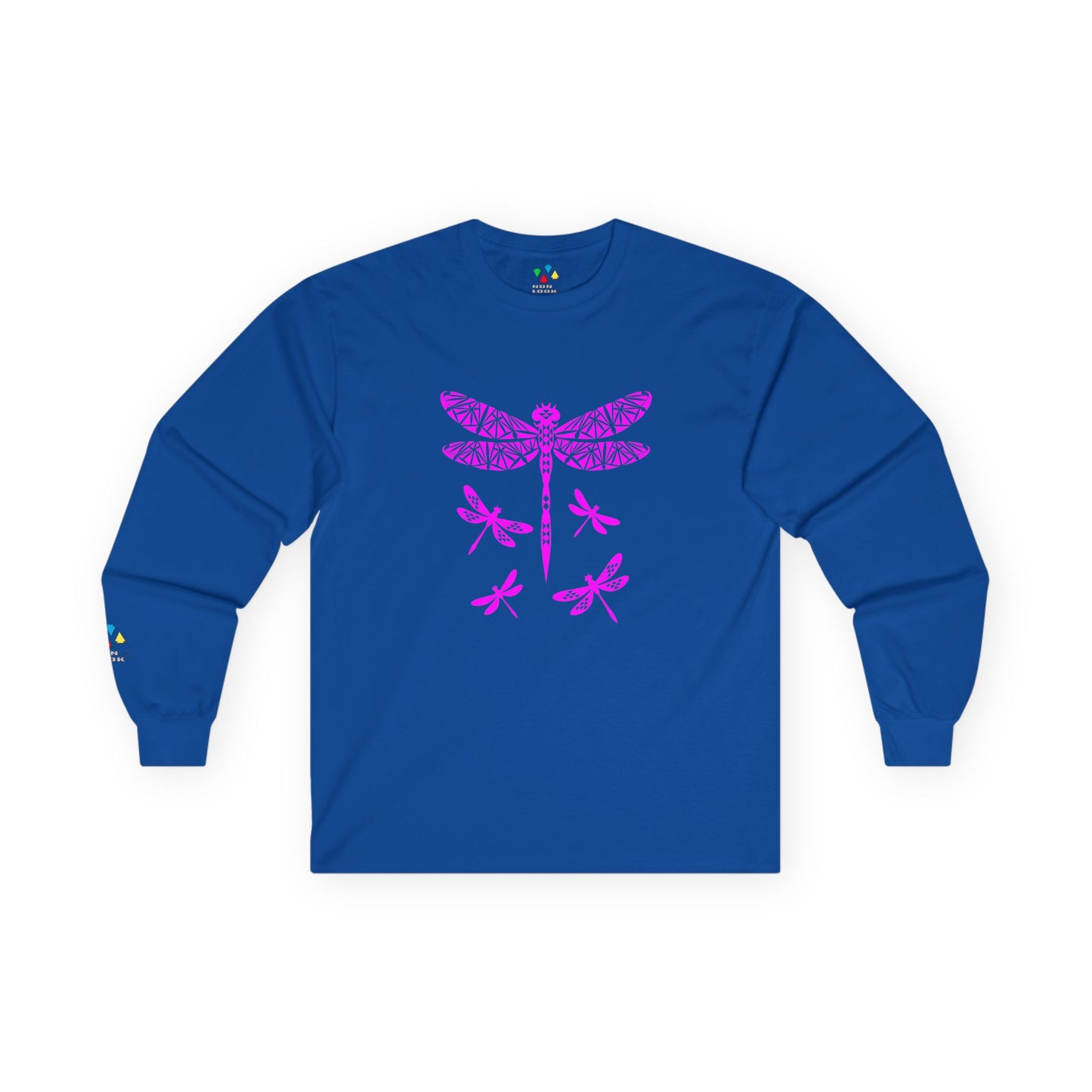 Native Dragonfly in Pink Unisex Long Sleeve Tee