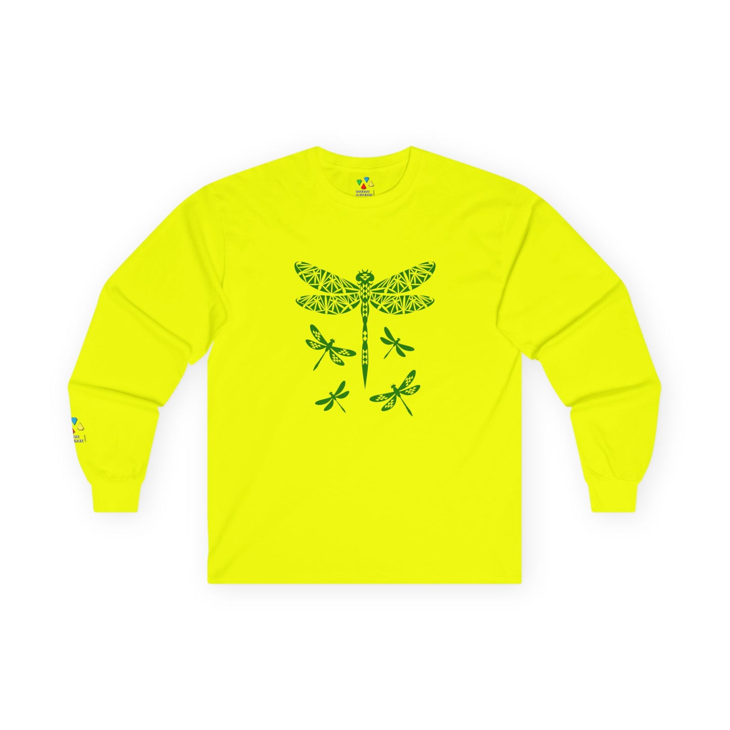 Native Dragonfly in Green Unisex Long Sleeve Tee