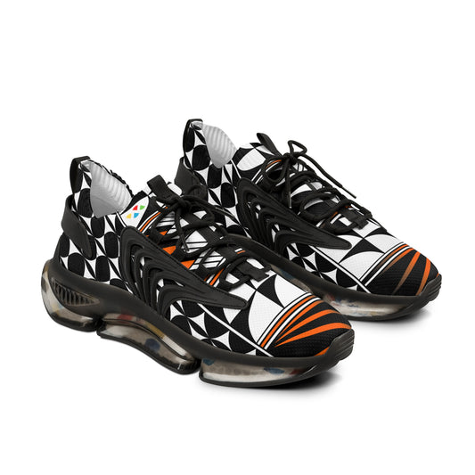 Feather Blessing in Orange Men's Mesh Sneakers