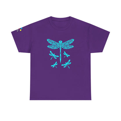 Native Dragonfly in Teal Gildan Unisex Tee