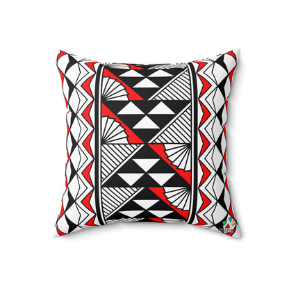 Sun and Rain in Red Spun Polyester Square Pillow