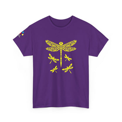 Native Dragonfly in Yellow Gildan Unisex Tee
