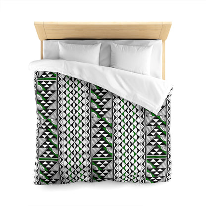 Sun and Rain in Green Microfiber Duvet Cover