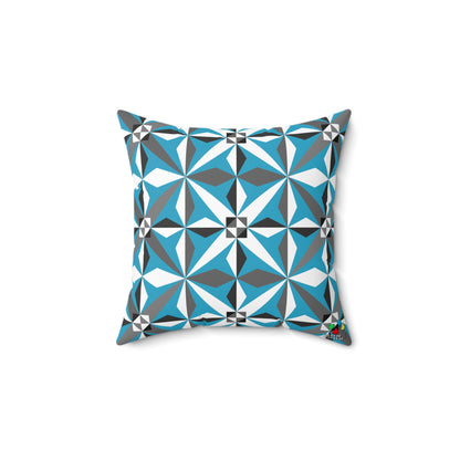Morning Star in Turquoise Square Pillow