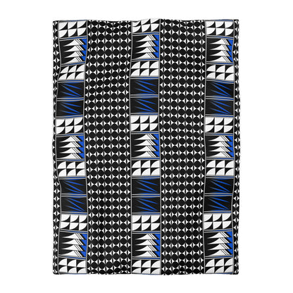 Blessed Feathers in Blue Microfiber Duvet Cover