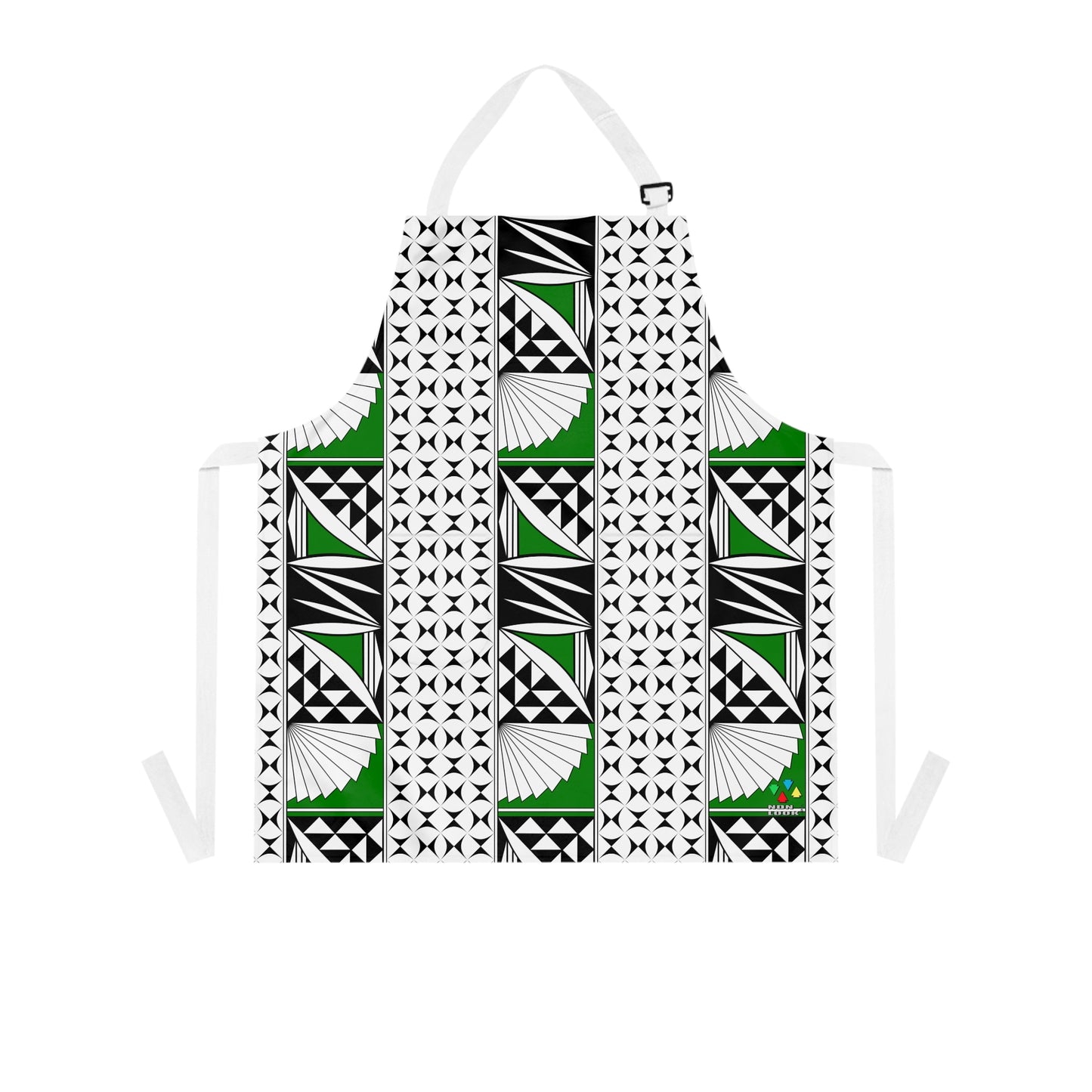 Southwest Sunrise 3 Row Green Two Pocket Apron