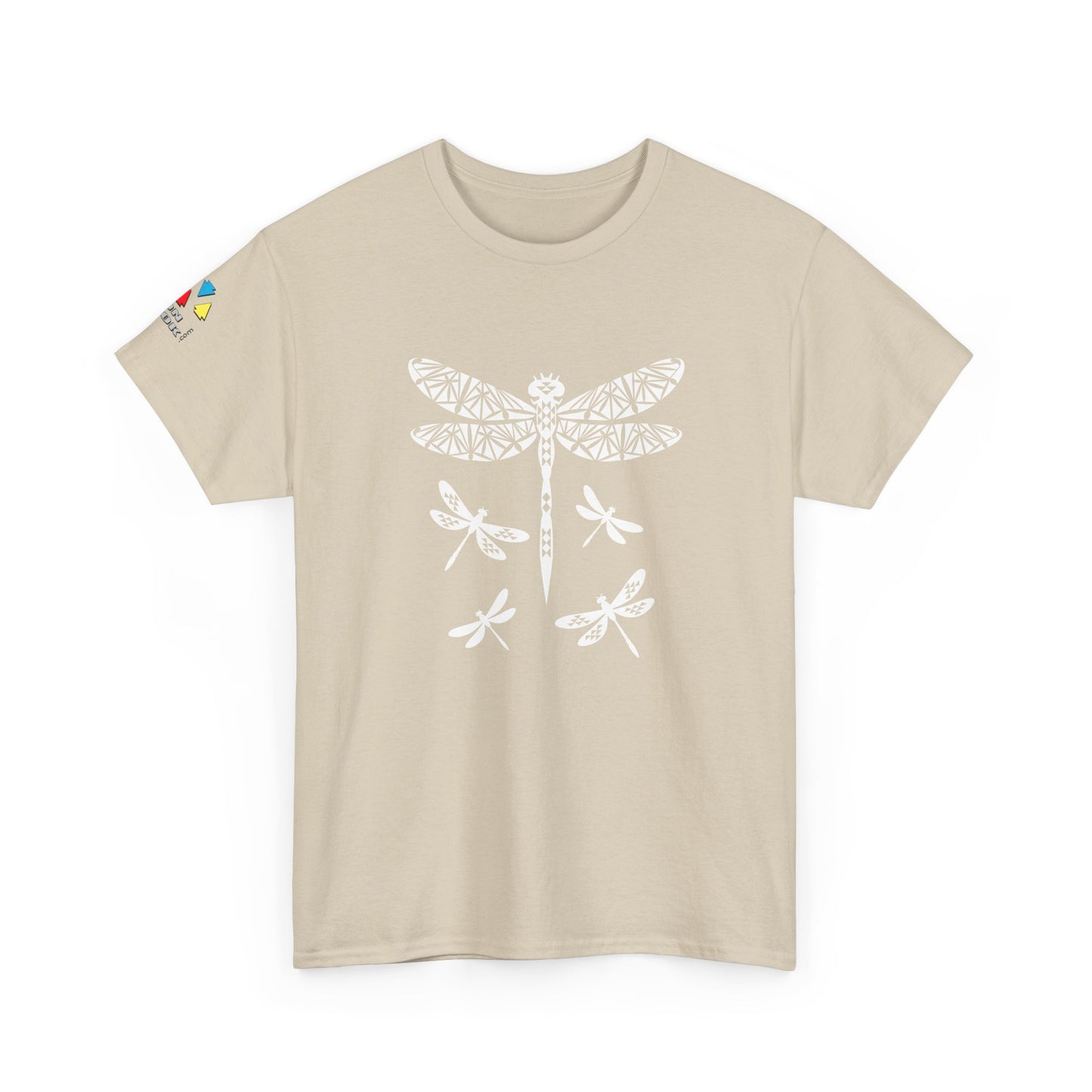 Native Dragonfly in White Gildan Unisex Tee