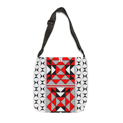Red Native Sacred Mountains Adjustable Tote Bag