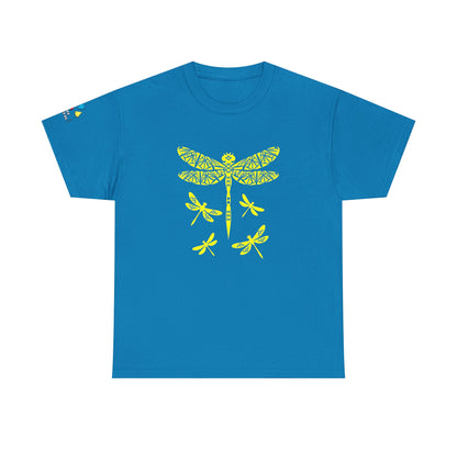 Native Dragonfly in Yellow Gildan Unisex Tee