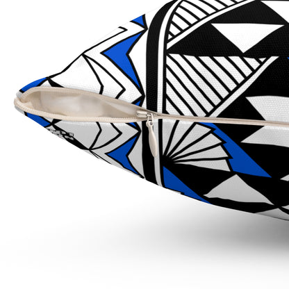 Sun and Rain in Blue Spun Polyester Square Pillow