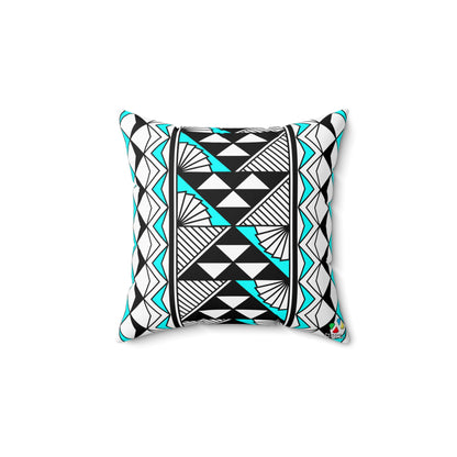 Sun and Rain in Turquoise Spun Polyester Square Pillow