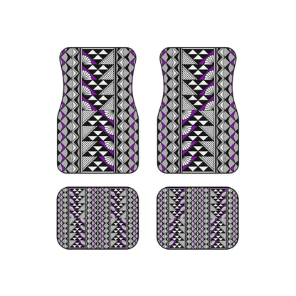 Sun and Rain in Purple Car Mats (Set of 4)