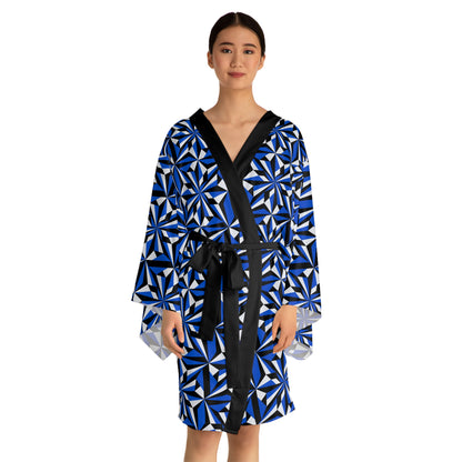 Desert Flowers in Blue Kimono Robe – Where Comfort Meets Native Grace