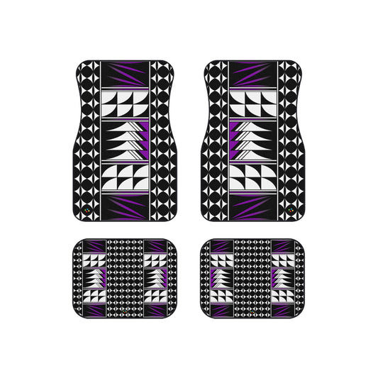 Purple Native Feather Blessings Car Mats (Set of 4)